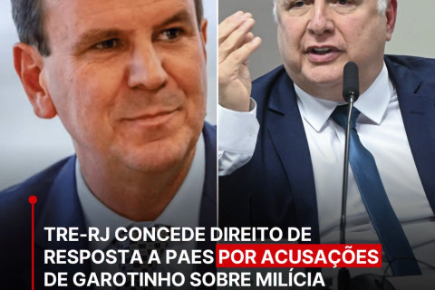 DIREITO DE RESPOSTA |  O Tribunal Regional Eleitoral do Rio de Janeiro (TRE-RJ) concedeu direito de resposta a Eduardo Paes (PSD)