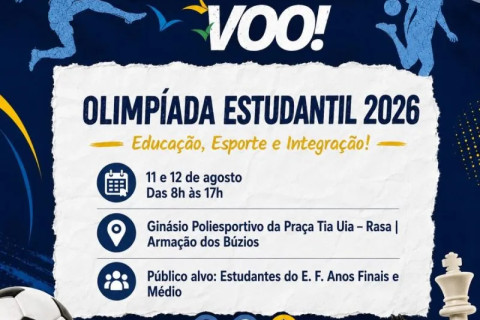 Búzios promove Olimpíada Estudantil 2026 com a participação de alunos das redes pública municipal